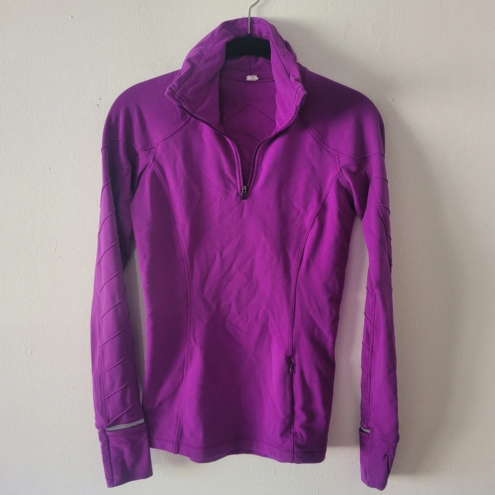 Lululemon Face The Frost 1/2 Zip 2 Tender Violet Tech Fleece Quarter Zip Sweater